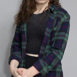 grungey green flannel - soft